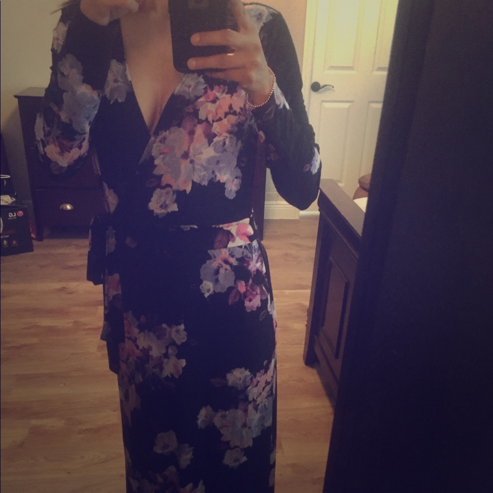 Jennifer Lopez Floral Wrap Dress
